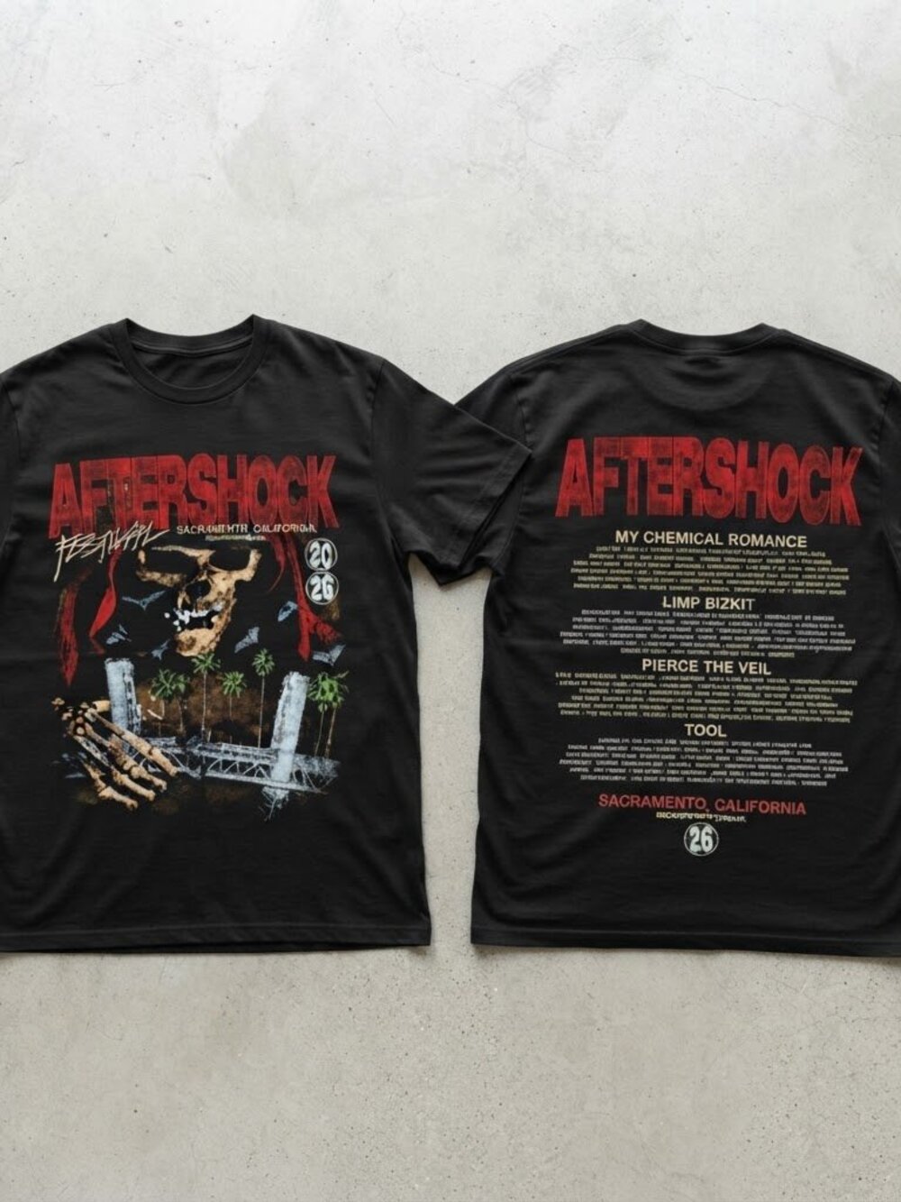 Aftershock Festival 2026 Sacramento CA October 1-4 Black T-Shirt S-4XL